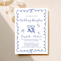 Whimsical Hand Drawn Blue Wedding Reception