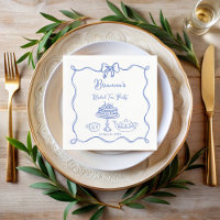 Whimsical hand drawn bow bridal tea party