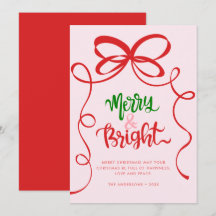 Whimsical Hand Drawn Bow Frame Merry & Bright