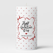 Whimsical Hand Drawn Bow Happy Valentine's Day