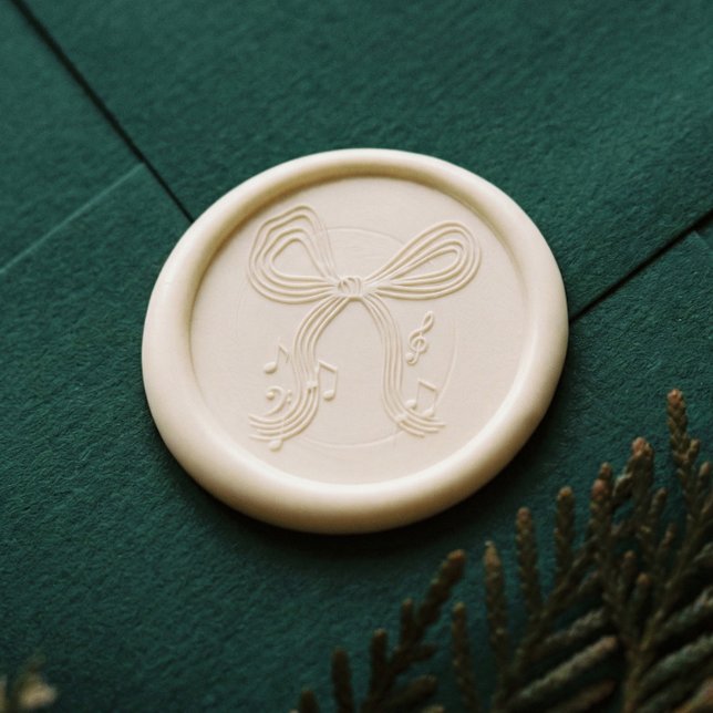 Whimsical Hand drawn Bow Music Notes Christmas Wax Seal Sticker (Whimsical Hand drawn Bow Music Notes Christmas Wax Seal Sticker)