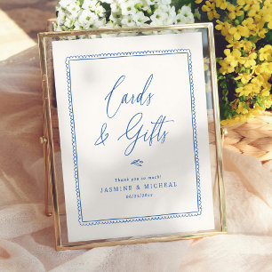 Whimsical Hand Drawn Bridal Shower Cards & Gifts Poster
