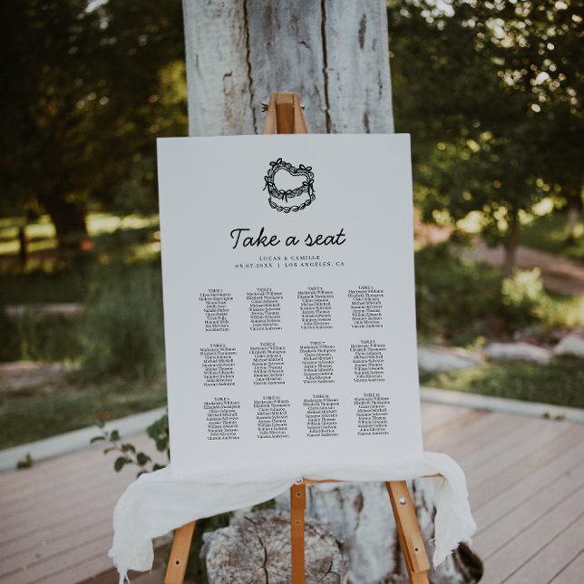 Whimsical Hand-Drawn Cake Seating Chart Foam Board (Creator Uploaded)
