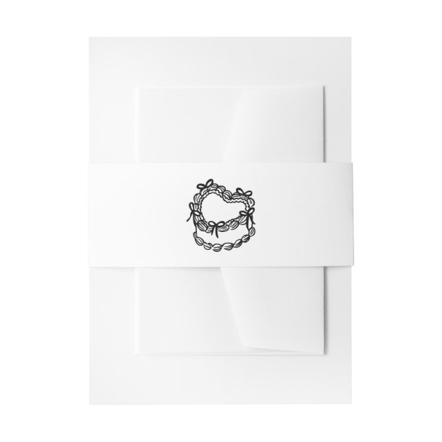 Whimsical Hand-Drawn Cake Wedding Invitation Belly Band (Front Example)