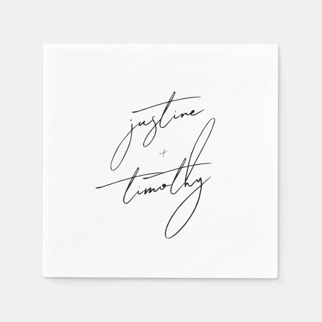 Whimsical Hand-Drawn Cake Wedding Napkins (Front)