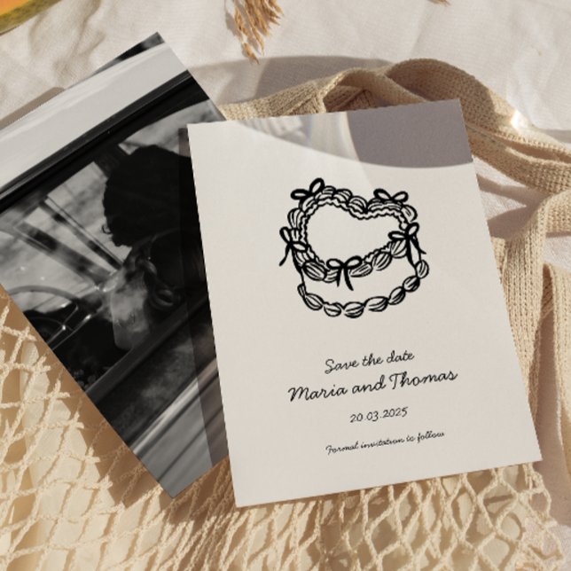 Whimsical Hand-Drawn Cake Wedding Save the Date (Creator Uploaded)