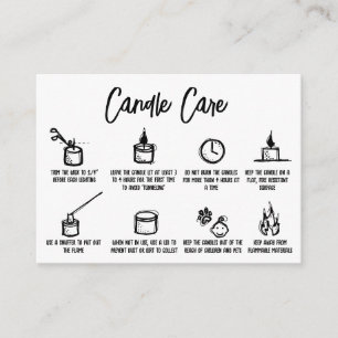 Whimsical Hand Drawn Candle Care Thank You Logo Enclosure Card