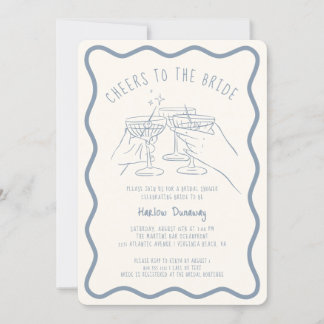 Whimsical Hand Drawn Cheers to the Bride Invitation