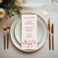 Whimsical Hand Drawn Christmas Dinner