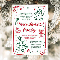 Whimsical Hand Drawn Christmas Friendsmas Party