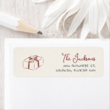 Whimsical Hand Drawn Christmas Return Address