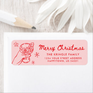 Whimsical Hand Drawn Christmas Return Address Label