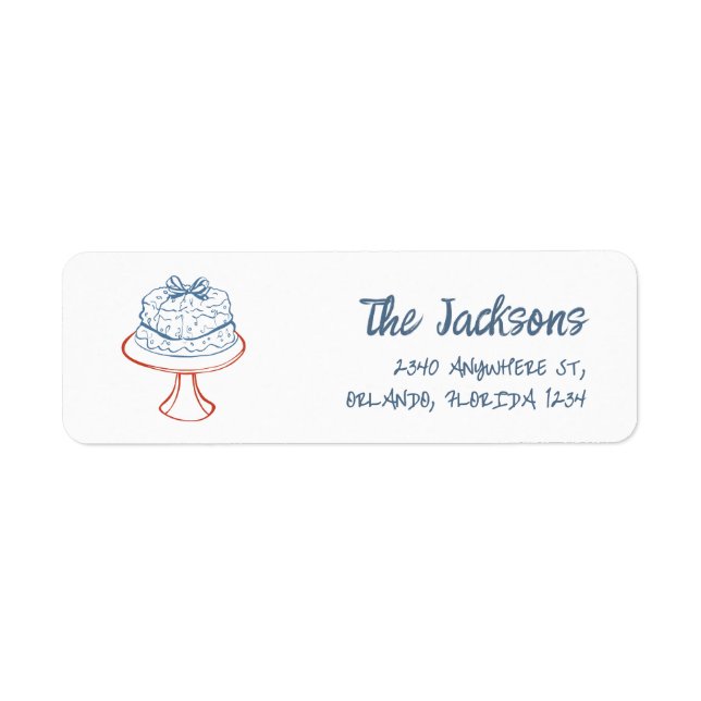 Whimsical Hand Drawn Christmas Return Address Label (Front)