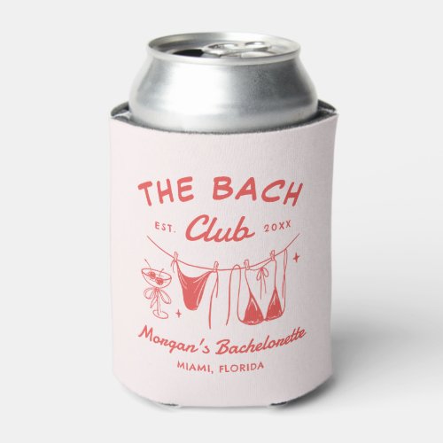 Whimsical Hand Drawn Coastal Bachelorette Can Cooler