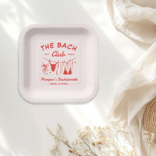 Whimsical Hand Drawn Coastal Bachelorette Paper Plates