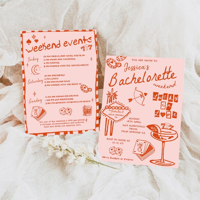 Whimsical Hand Drawn Cocktail Bachelorette Party Invitation (Creator Uploaded)