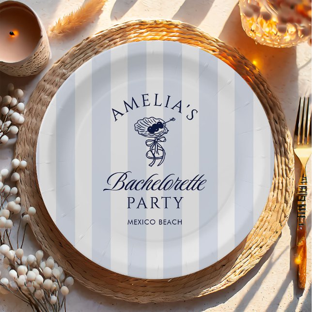 Whimsical Hand Drawn Cocktail Bachelorette Weekend Paper Plates (Creator Uploaded)