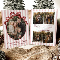 Whimsical Hand Drawn Coquette Red Bow Family Photo