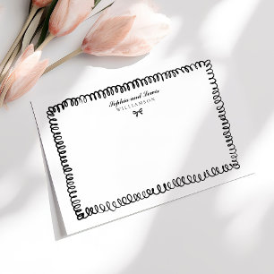 Whimsical Hand Drawn Couple Stationery Note Card