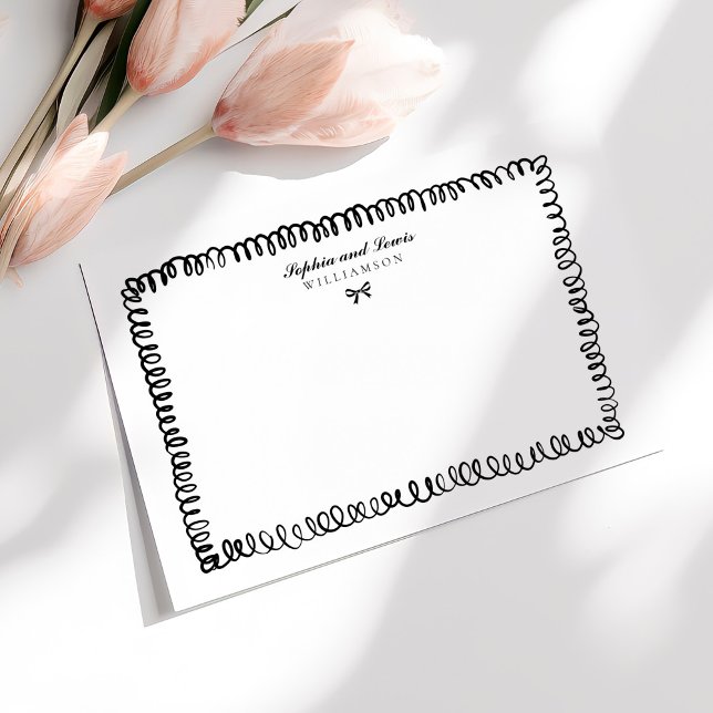 Whimsical Hand Drawn Couple Stationery Note Card (Creator Uploaded)