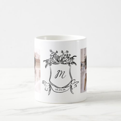 Whimsical Hand_Drawn Crest  Monogram and Photos Coffee Mug