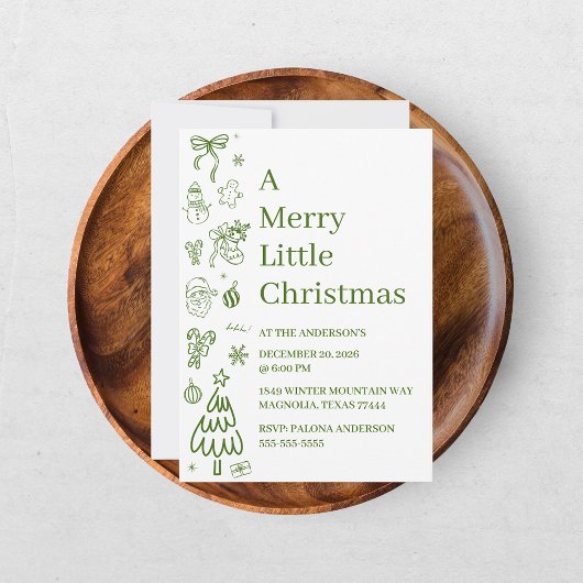 Whimsical Hand Drawn Doodle Green 