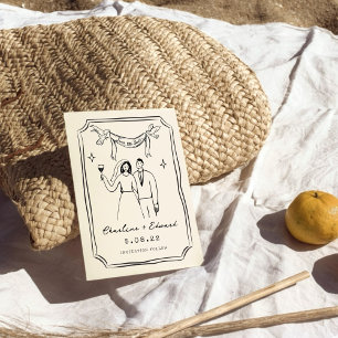 Whimsical Hand Drawn Doodle Save The Date