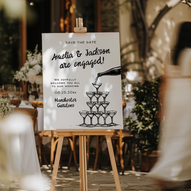 Whimsical Hand Drawn Engagement Party Foam Board (Creator Uploaded)