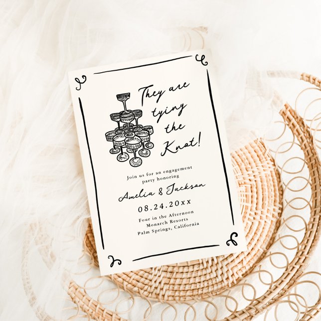 Whimsical Hand Drawn Engagement Party Invitation (Creator Uploaded)