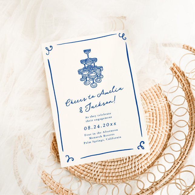 Whimsical Hand Drawn Engagement Party Invitation (Creator Uploaded)