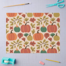 Whimsical Hand-Drawn Fall Halloween Pumpkin Seamle