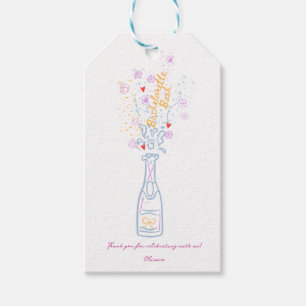 Whimsical Hand Drawn Floral Bachelorette Party Gift Tags