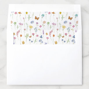 Whimsical Hand Drawn Florals Wedding Envelope Liner