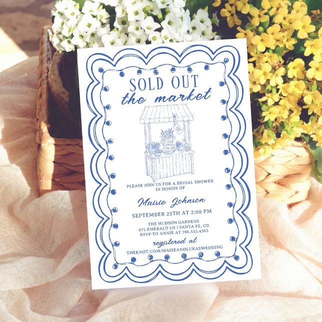 Whimsical Hand Drawn Flower Market Bridal Shower I Invitation (Creator Uploaded)