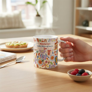 Whimsical hand drawn Foodie Pattern Foodie Design Coffee Mug