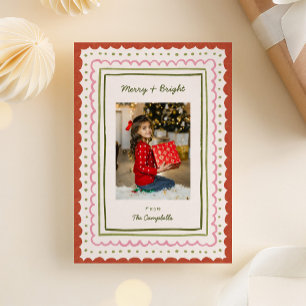 Whimsical Hand-Drawn Frames Christmas Photo Holiday Card