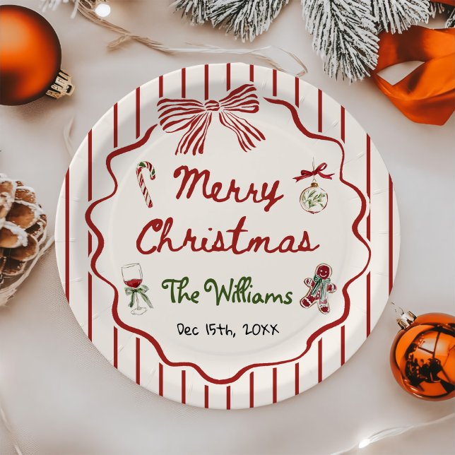Whimsical Hand Drawn Friendsmas Christmas Party Paper Plates (Creator Uploaded)