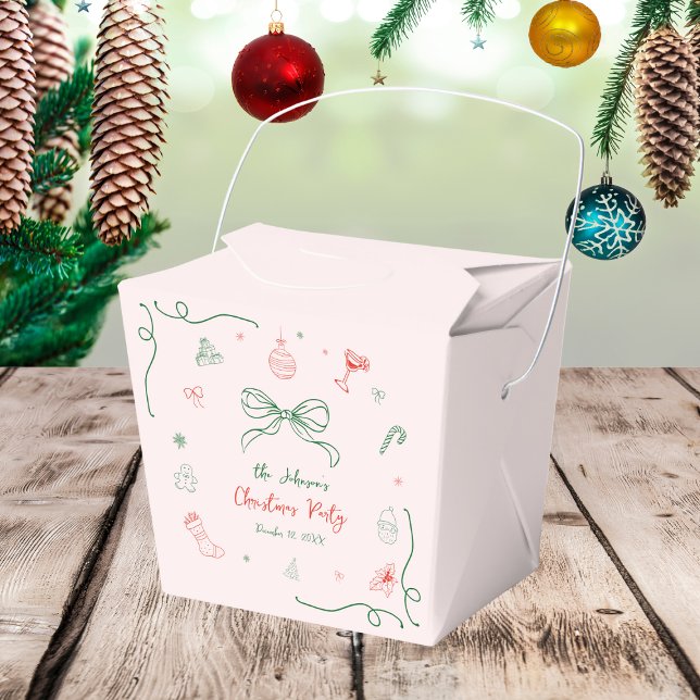 Whimsical Hand Drawn Fun French Christmas Party Favor Boxes (Creator Uploaded)