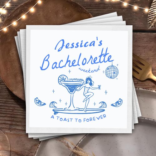 Whimsical Hand drawn Funky Beach Bachelorette Napkins