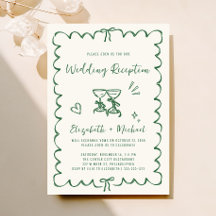 Whimsical Hand Drawn Green Wedding Reception