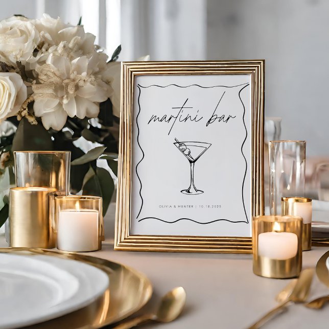 Whimsical Hand-Drawn Illustration Martini Bar Sign (Creator Uploaded)