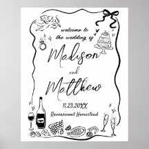 Whimsical Hand Drawn Illustrations Doodle Wedding