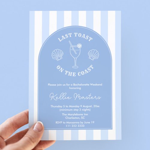 Whimsical Hand Drawn Last Toast On The Coast Party Invitation