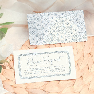 Whimsical Hand Drawn Lemon Blue Bridal Shower Enclosure Card