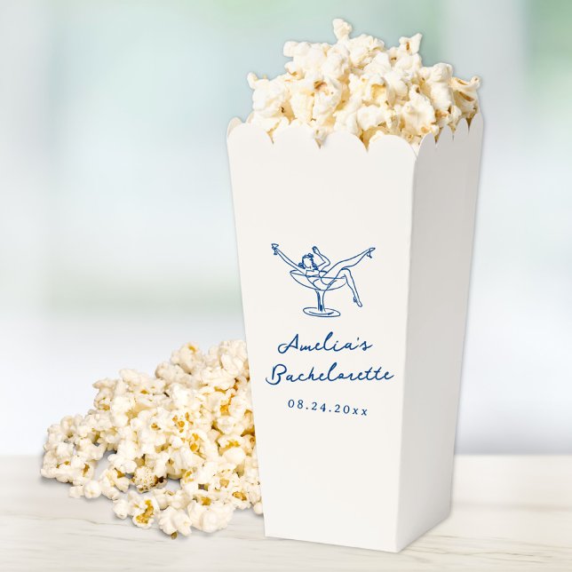 Whimsical Hand Drawn Navy Blue Bachelorette Favor Boxes (Creator Uploaded)