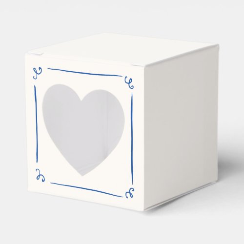 Whimsical Hand Drawn Navy Blue Wedding Favor Boxes