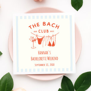 Whimsical Hand Drawn Orange Cocktail Bachelorette Napkins