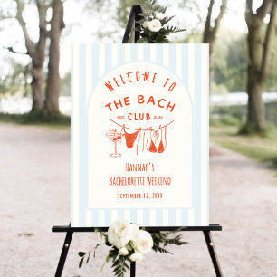 Whimsical Hand Drawn Orange Cocktail Welcome Sign