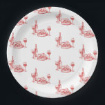 Whimsical Hand Drawn Pizza Wine Bridal Shower Paper Plates<br><div class="desc">Whimsical Hand Drawn Pizza Wine Bridal Shower Paper Plates</div>