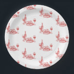 Whimsical Hand Drawn Pizza Wine Bridal Shower Paper Plates<br><div class="desc">Whimsical Hand Drawn Pizza Wine Bridal Shower Paper Plates</div>